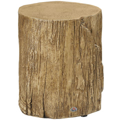 17" Tall Tree Stump End Table, Concrete Sofa Side Table for Indoor and Outdoor Use, Garden Stool