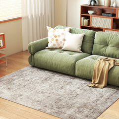 Machine Washable Area Rug 4x6, Non-Slip Traditional Floor Carpet for Living Room, Bedroom, Light Mixed-Brown