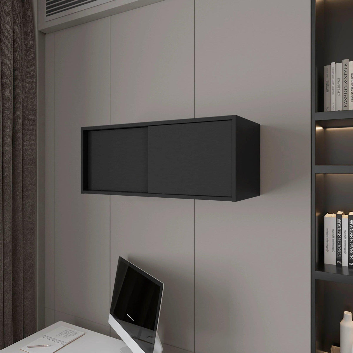 Wenge Floating Cabinet with Sliding Door