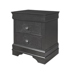 CHRONICLE CROCODILE METALLIC GREY NIGHTSTAND