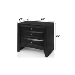 Artemis Black Finish Nightstand