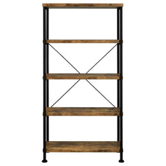 Antique Nutmeg and Black 4-shelf Bookcase