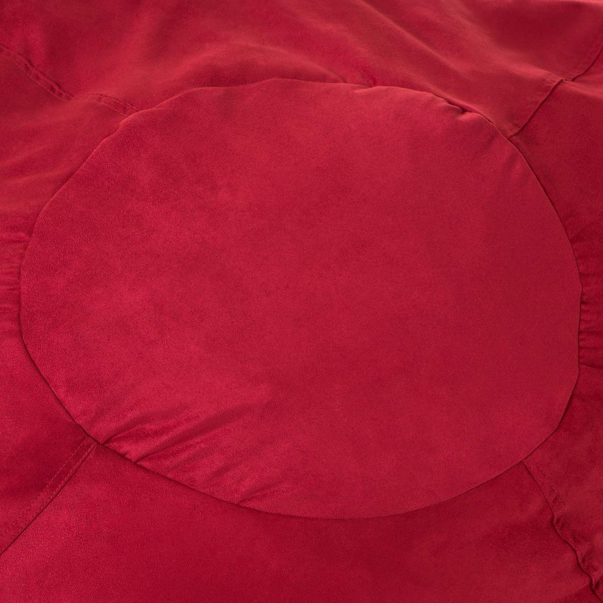 5-Foot Comfortable High-Density Shredded Foam Bean Bag Chair for Kids and Adults, with Removable Microsuede Cover, Ideal Reading and Bedroom Floor Lounge, Chinese Red
