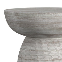 Comet 13 inch Solid Mango Accent Table in White Wash