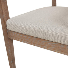 Ares Mid-Century Modern Cane Back Dining Chair, Taupe Beige Textured Weave