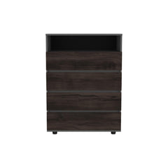 Vista 4-Drawer Dresser With Spacious Storage And Modern Handles, Matt Grey