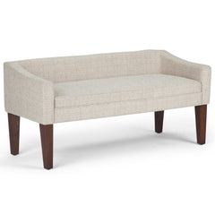 Quasar 50 inch Wide Upholstered Bench in Platinum Woven Fabric