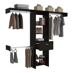 250 Closet System British, Bedroom, Black