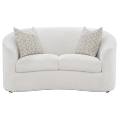 Avalon Latte Sloped Arms Loveseat with Pillows