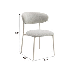 Saga Light Gray Fabric Finish Side Chair (Set of 2)