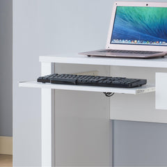 Avalon desk home office desk 39"W Compact desk Writing Desk Laptop Desk White One drawer Keyboard Drawer Wooden Knob