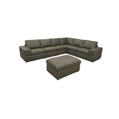 Large Arm Leather Match Upholstery Modular Sectional