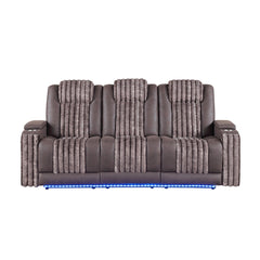 Epic Brown 2PC Power Reclining Sofa and Loveseat with Power Headrest, LED and more