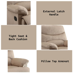Valhalla Beige Woven Fabric Motion Recliner
