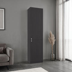 Home Tall Freestanding Bookcase with Double Doors and 5 Interior Storage Shelves, Vertical Storage Cabinet for Living Room, Office or Bedroom