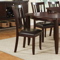 Agamemnon Contemporary Set of 2 Side Chairs Brown Finish Dining Seating Cushion Chair Unique Design Kitchen Dining Room Faux Leather Seat
