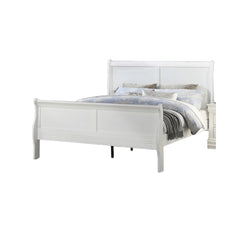 Classic White Sleigh 1pc Twin Size Bed Bedroom Furniture Louis Phillipe Bed Bracket Feet Wooden