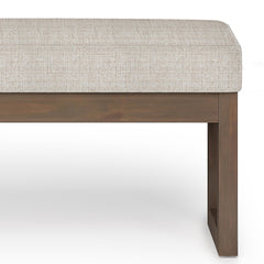 Eden 44 inch Wide Solid Wood Large Ottoman Bench in Platinum