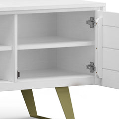 Athena 63 inch Wide Solid Wood TV Stand in White For TVs up to 70 inches