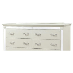 Record Mirror Framed Dresser made with Wood in White(Includes Dresser only-Mirror not included)