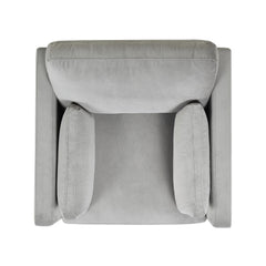 Revelation 36" Modern Farmhouse Arm Chair, Opal Grey Velvet