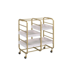 Agamemnon Gold & White Washed Finish Serving Cart