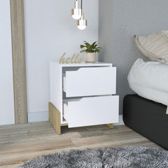 Vertex Nightstand, Bedside Table with 2-Drawers