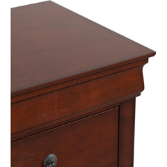 Transitional Style 1pc Nightstand Dust Proof Case English Dovetail Drawers Hanging Handles Bracket Feet Dark Cherry Finish Bedroom Furniture