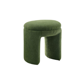 Round Top 1pc Accent Stool Contemporary Green Finish Bench Design Primary Living Room