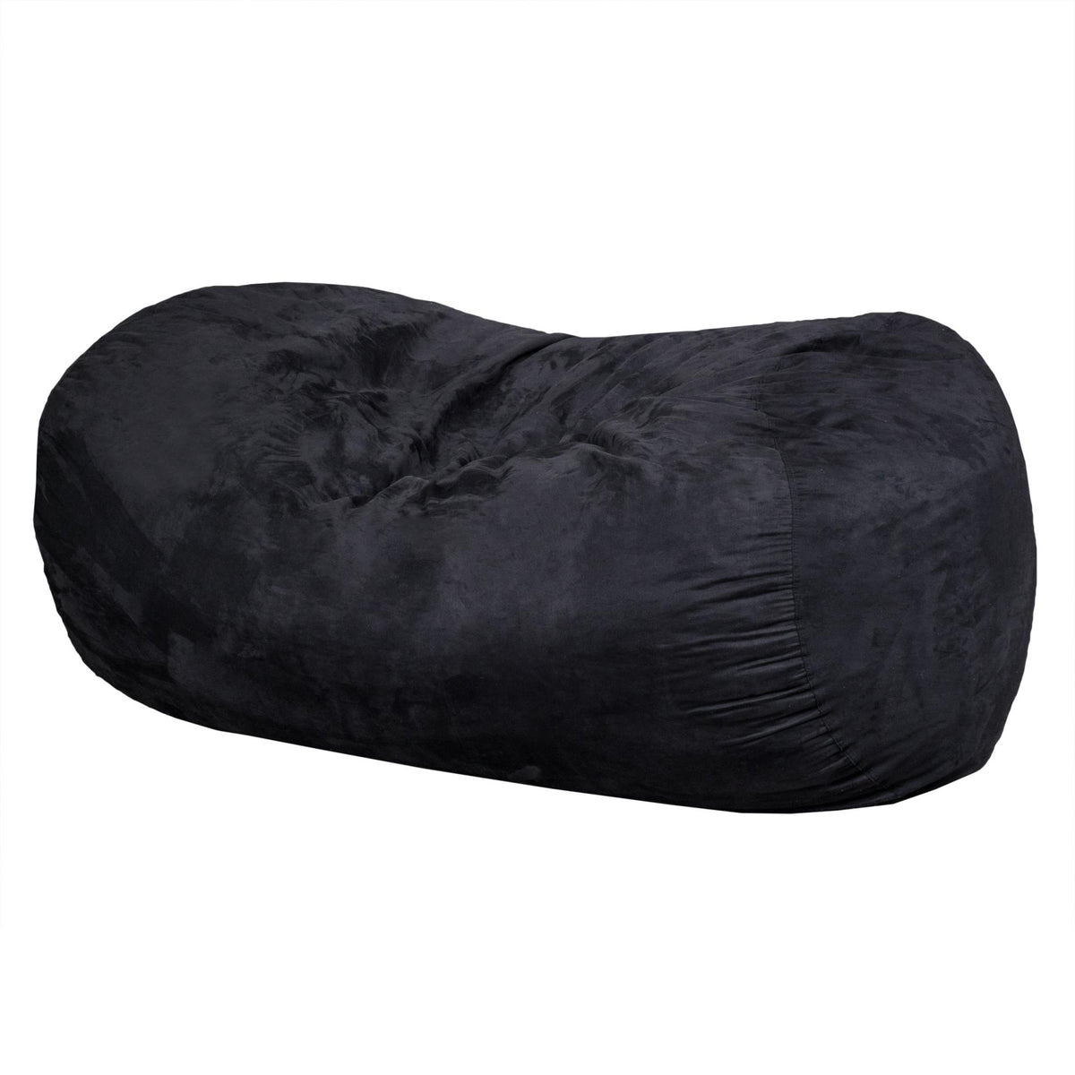 Aria 6.5 Foot Suede Cylindrical Bean Bag, Black
