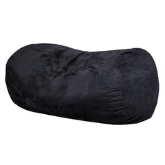 Aria 6.5 Foot Suede Cylindrical Bean Bag, Black