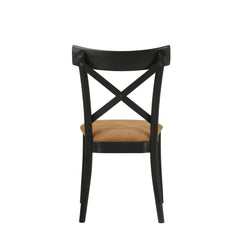 Infinity Brown Leather Aire, Walnut & Black Finish Side Chair (Set of 2)