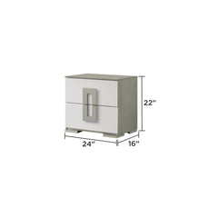 Display Contemporary Style 2-Drawer Night stand Made with Wood in White