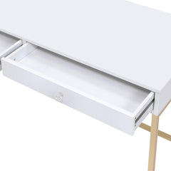 Astyanax White High Gloss & Gold Finish Writing Desk