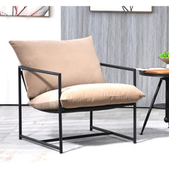 Quasar Modern Velvet Accent Chair, Metal Frame Contemporary Recliner with Deep Seating Cushion for Home Office