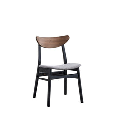 Summit Gray Linen, Walnut & Black Finish Side Chair (Set of 2)