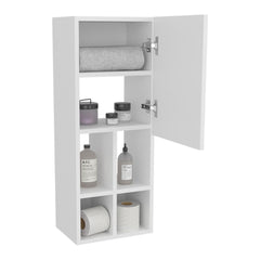 Epimetheus Wall Bathroom Cabinet, One Door, Organizer For Toiletries And Towels, White