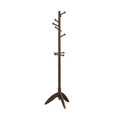Dark Brown Finish Coat Rack Solid Wood, 11 Hooks Coat Hanger Stand Entryway Home Furniture 1pc