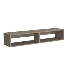 Theseus 59" Floating Tv Stand with Two open shelves, media compartments and cable management Light Gray
