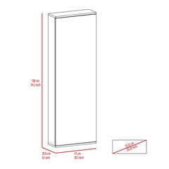 Clytemnestra Wall Mounted Shoe Rack With Mirror, Single Door, Capacity For Ten Shoes -White
