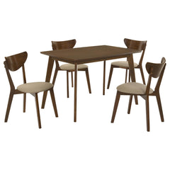 Poseidon Off-white and Chestnut 5-piece Dining Set