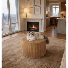 Corduroy Upholstery Full Compressed Ottoman