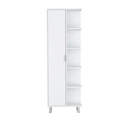 Priam Linen 63-inch High Bathroom Cabinet Storage Cabinet with Four Open Shelves