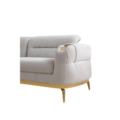 Vista Modern style Loveseat made with wood and Gold accents in Gray same as B009P303214 (CA Warehouse inventory)