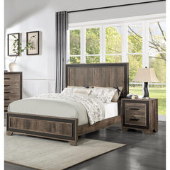 Perseus Finish 1pc Nightstand Paper veneer Bedroom Furniture 2-Drawers Bedside Table