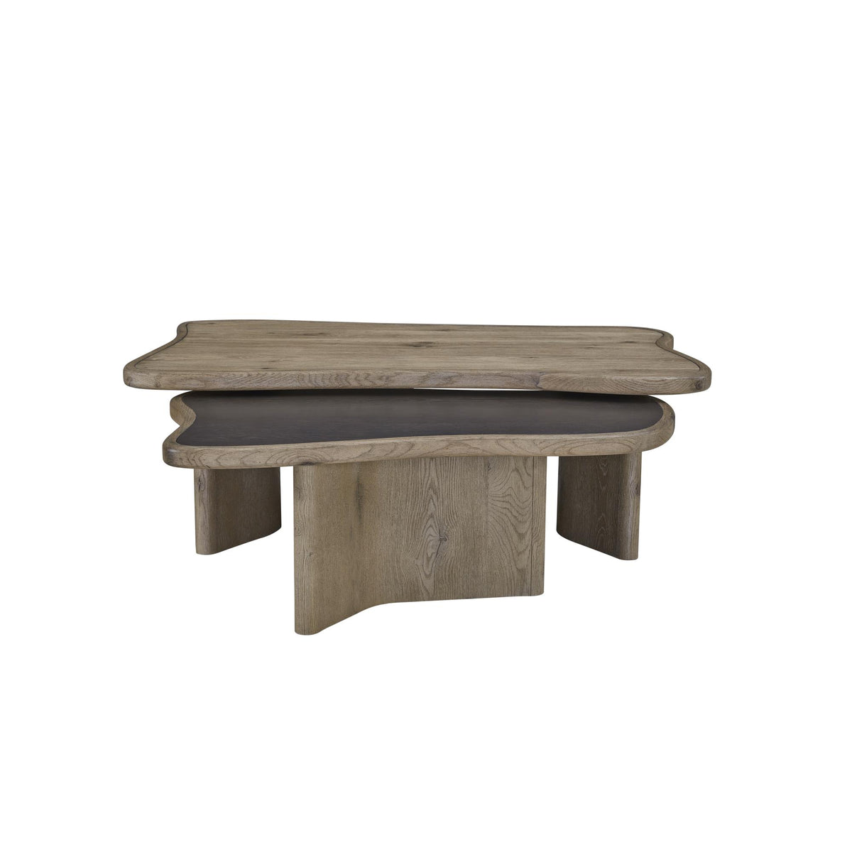 English Knotty Oak Nesting Cocktail Table
