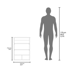 Museum Medicine Cabinet with Mirror Door 29" High Cabinet Organizer with Three concealed Shelves and Two Open shelves for Bathroom, Kitchen, Mudroom