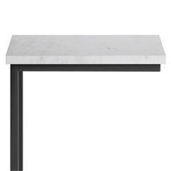 Orion C Side Table with Genuine Marble Top in White/Black