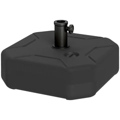 Square Patio Umbrella Base Holder, Heavy Duty Outdoor Umbrella Stand Base, Filled Up to 55lbs with Sand or 44lbs with Water for Garden, Poolside, Black