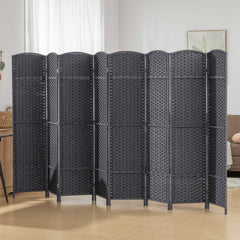 Folding Room Divider Screen 8 Panel 5.6' Tall Privacy Screen Freestanding Room Partition for Home Office, Charcoal Gray